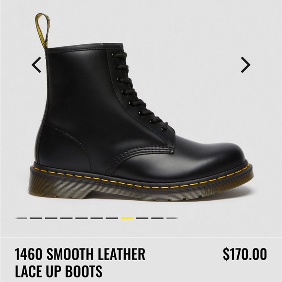 Dr. Martens 1460 Black Smooth Leather Combat Boot - Size Women’s 8, Men’s 7 - Picture 13 of 16